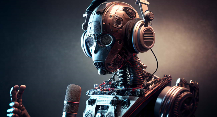 AI Radio DJ in the radio station studio